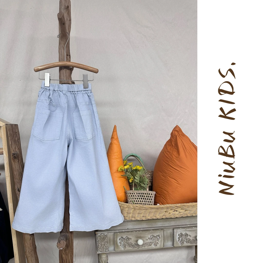 【浅色牛仔阔腿裤】春秋女童浅色牛仔阔腿裤