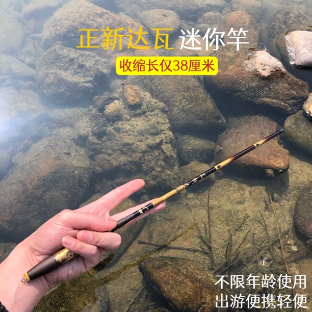 超短节钓迷你手竿超轻超硬钓鱼竿超短19调碳素竿溪流钓杀手儿童杆