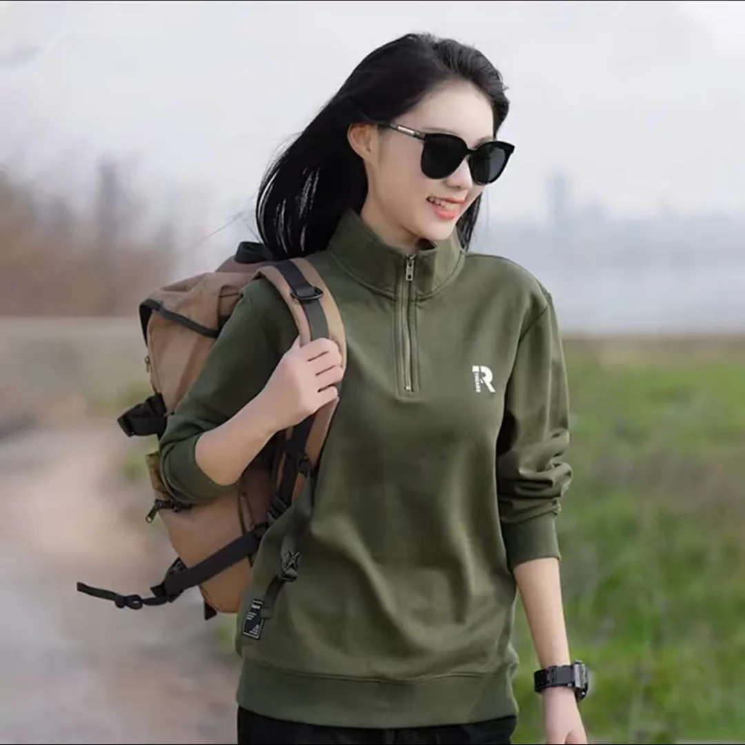 秋季时尚保暖拉链长袖卫衣男2024立领潮流秋冬休闲卫衣情侣上衣