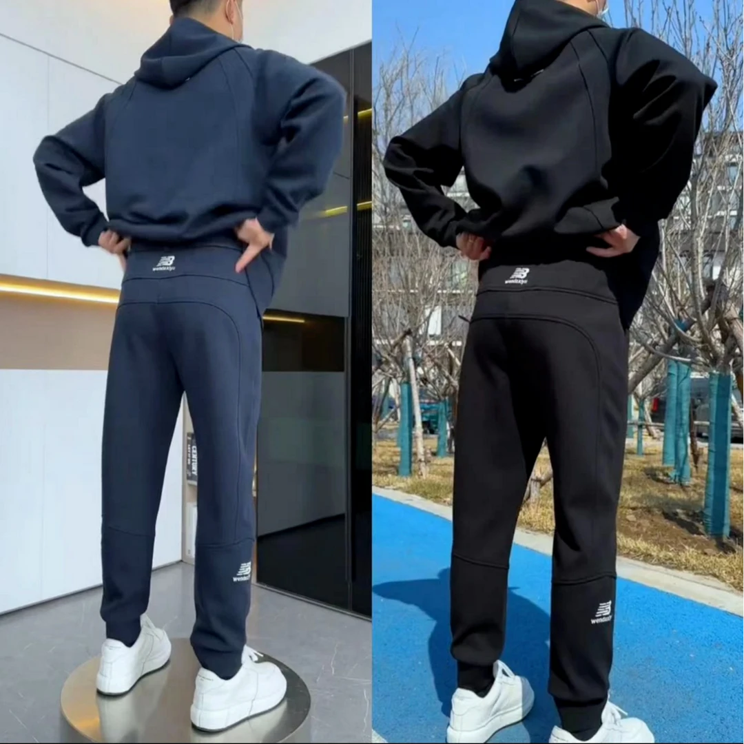 男士秋季显瘦挡风精品休闲运动长裤长袖套装时尚百搭宽松运动套装