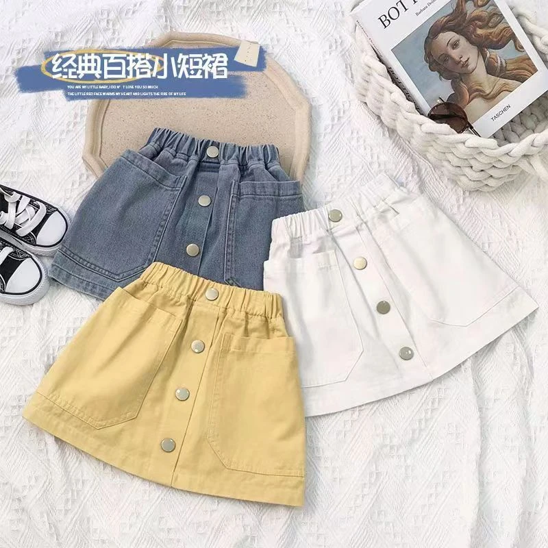 儿童百搭洋气半身裙女童牛仔夏季时尚外穿短裙女孩休闲韩版一步裙