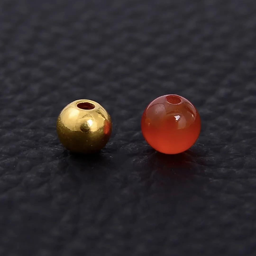 足金金珠4mm+玛瑙珠