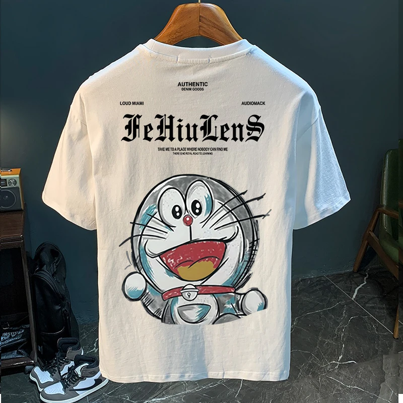 2025夏季新款男装国潮重磅纯棉短袖T恤设计图印花潮牌圆领上衣服