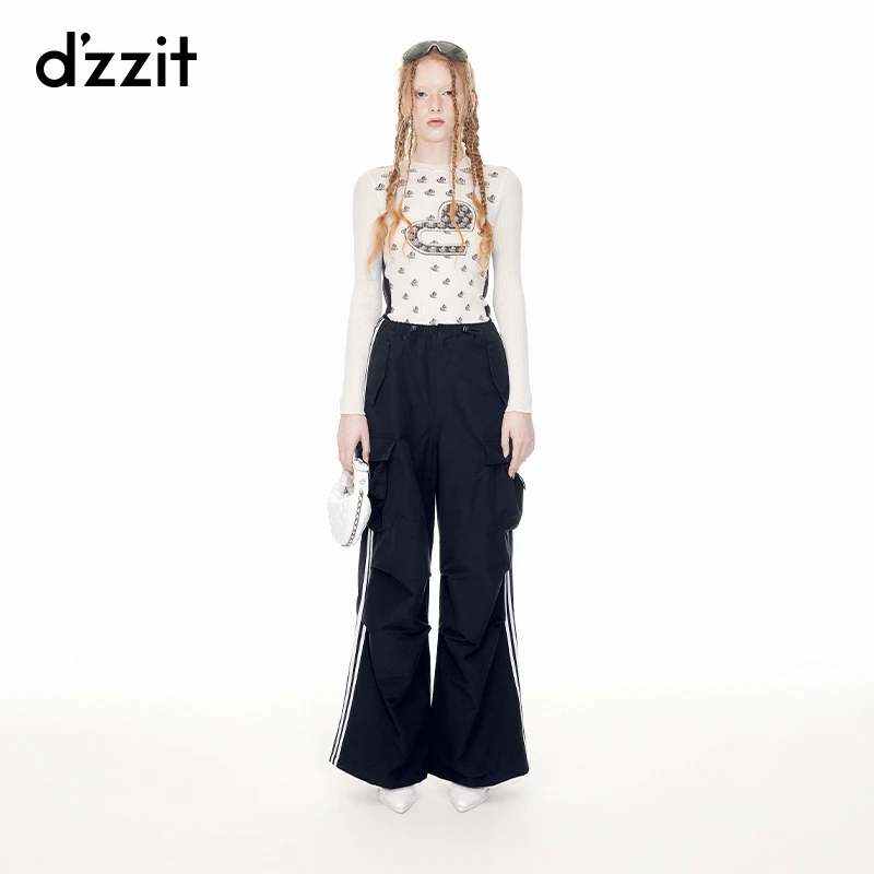 dzzit地素套头春秋时修身打底衫上衣女3I1E423