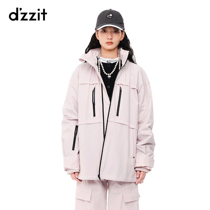 dzzit地素秋冬袖口魔术贴隐藏连帽宽松加厚热力感外套女3E4H3021G