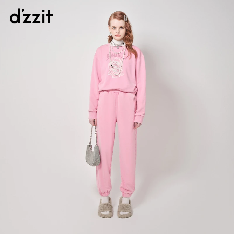 454【专属】dzzit地素套头卫衣秋冬运动风休闲圆领上衣女