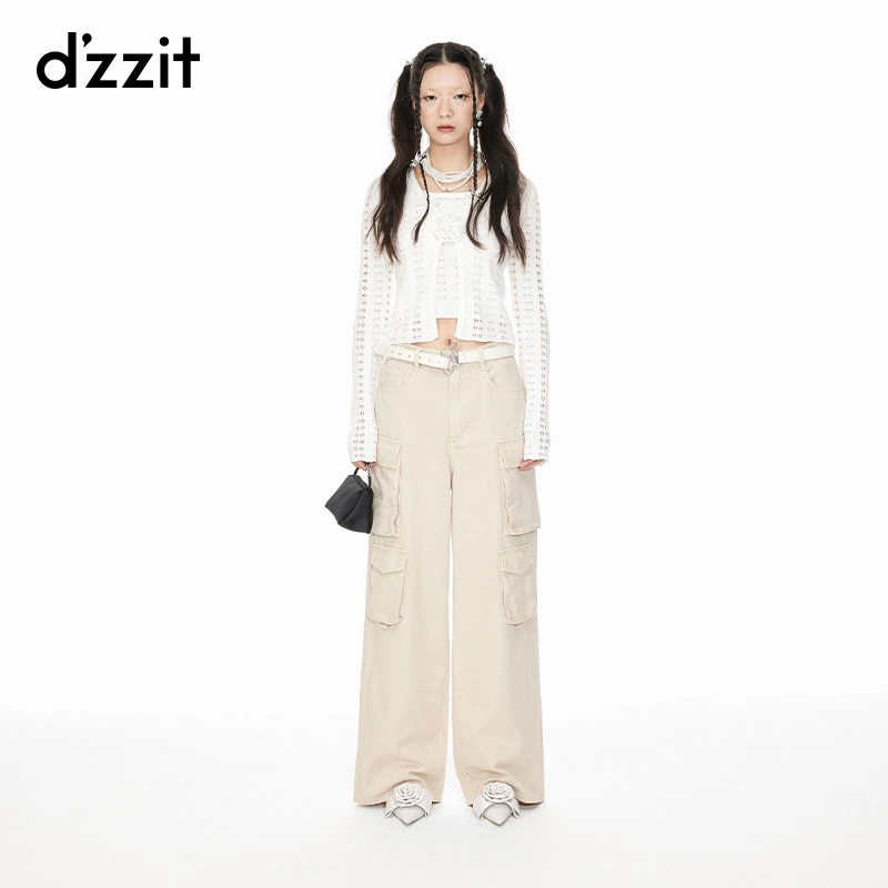 【陈大可专属】dzzit地素针织衫夏季秋立体胸针修身长袖开衫上衣女