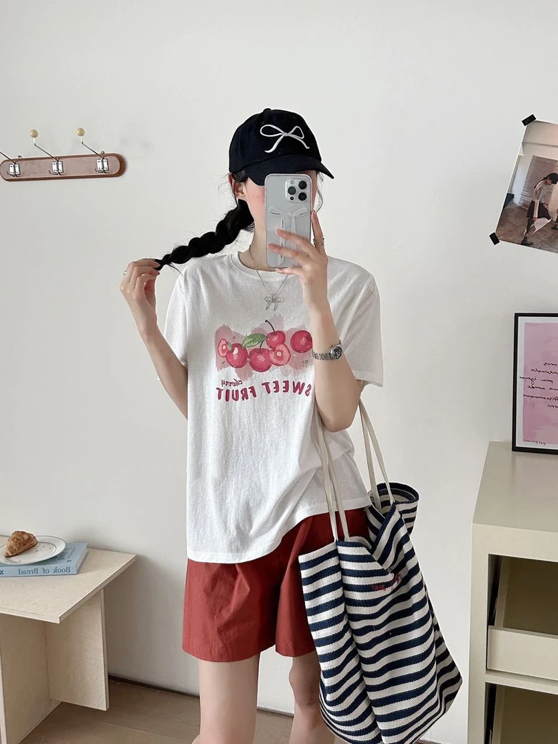 宽松印花时尚休闲t恤高考毕业季显瘦夏季外穿百搭减龄