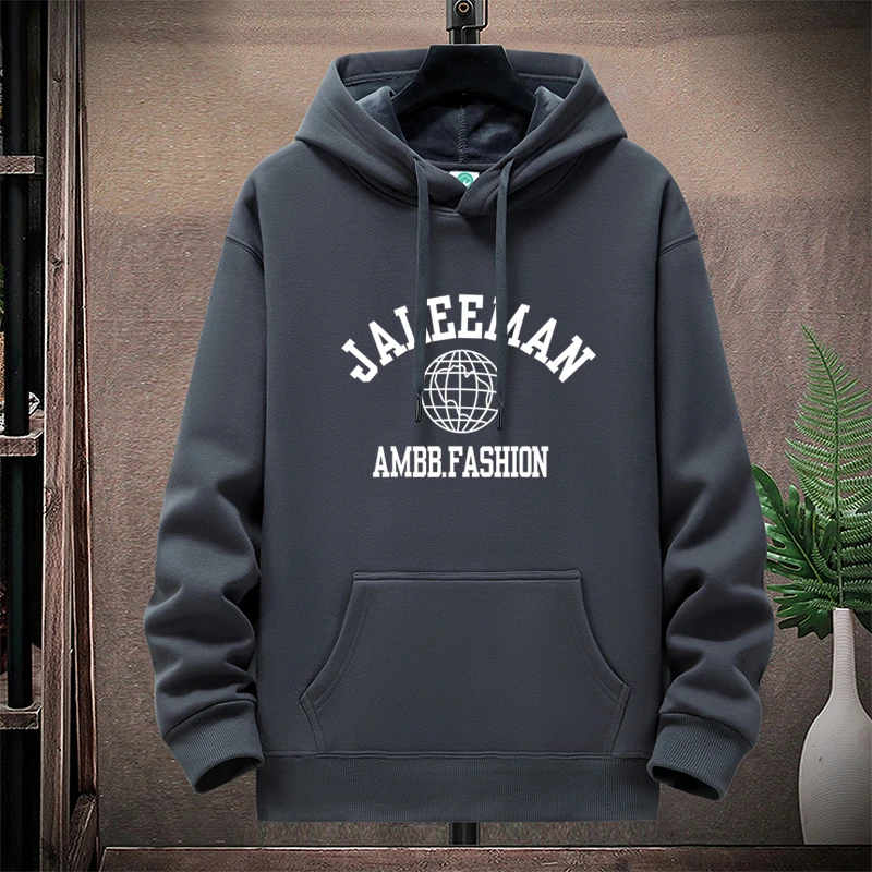 AMB 加绒+薄款 连帽卫衣男女帽衫加绒加厚潮宽松大码春秋套头外套