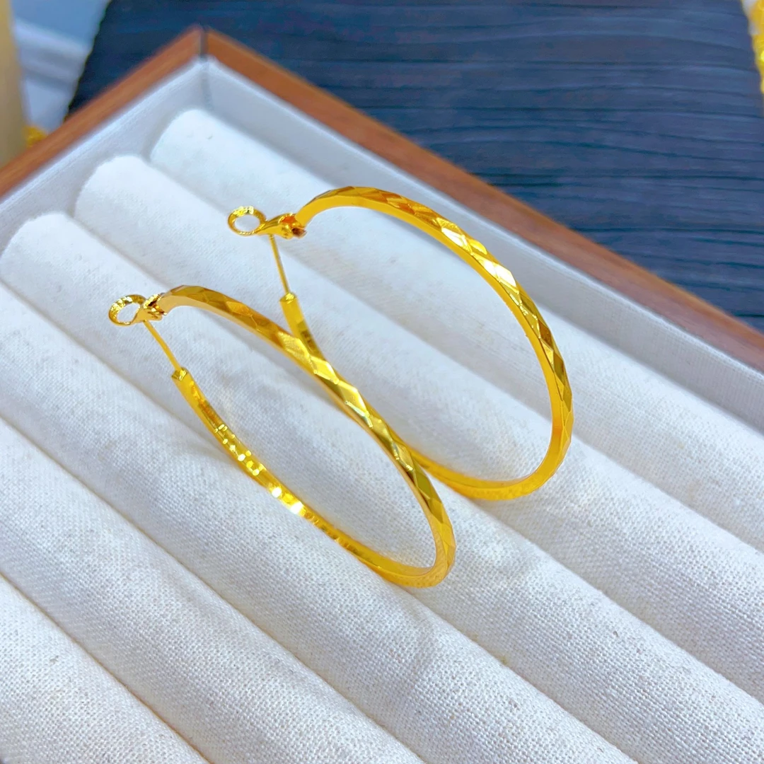 铜合金耳饰 伊帕尔阿依新款圈圈耳饰  چەمبەر ھالقا 气质时尚百搭