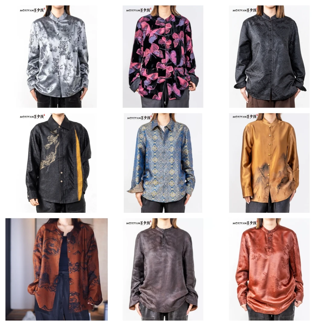 【墨夕颜青仓链接-柞】非遗顺德柞蚕丝新中式 断码孤品男装