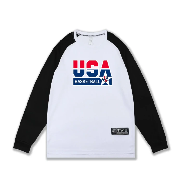 美式长袖投篮服男女篮球训练服速干薄款运动t恤宽松健身跑步上衣