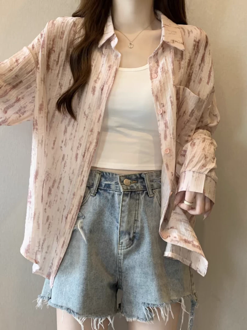 薄款防晒衬衫外套女2024夏季新款大码胖mm中长款外搭开衫上衣