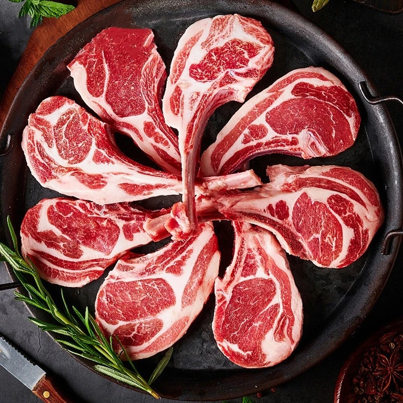 法式羊排原切战斧羊排肋排新鲜羊肉烧烤烤肉食材半成品可商用