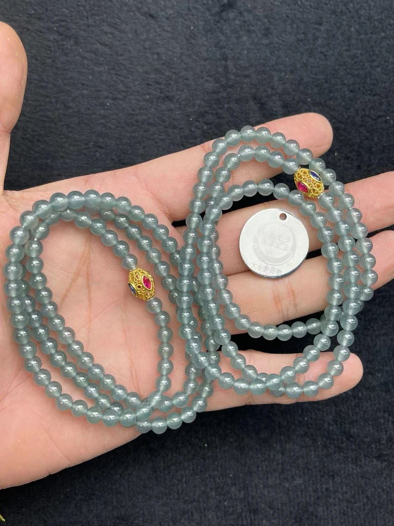 翡昱-N8-16884-天然A货翡翠珠链/约5+/约108颗/-多样性发其一C