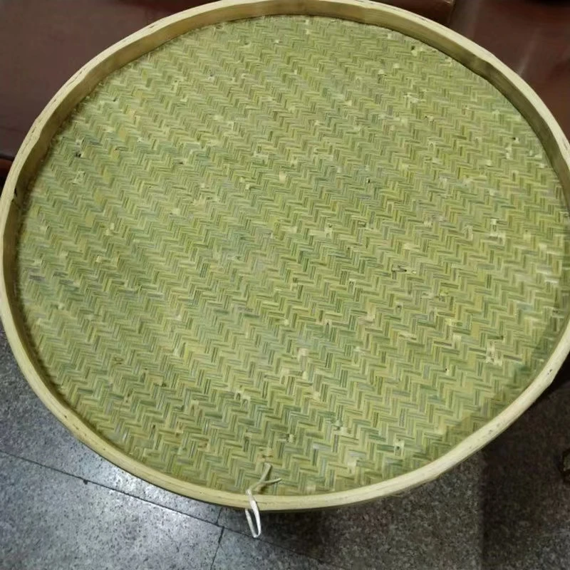 圆簸箕收纳竹编大竹筛子绘画手工竹匾晾晒农家无孔托盘幼儿园装饰