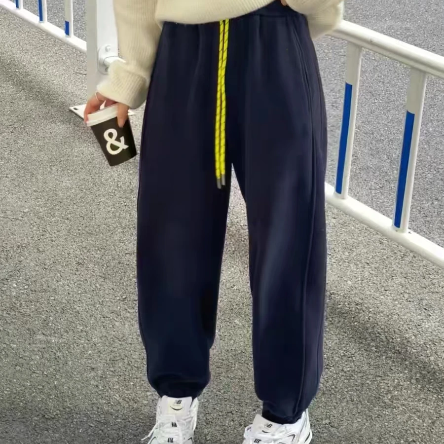 1780休闲百搭刺绣加绒卫裤