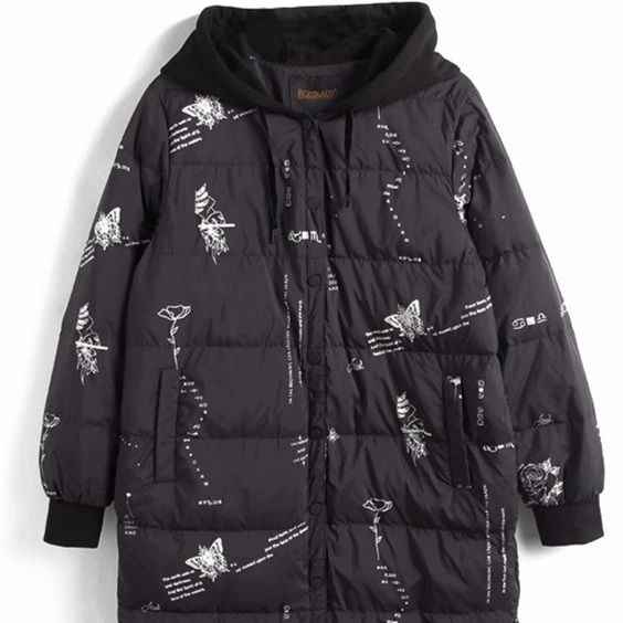 胖太太大码女装秋冬季新品蓝色连帽羽绒服保暖外套潮521403310