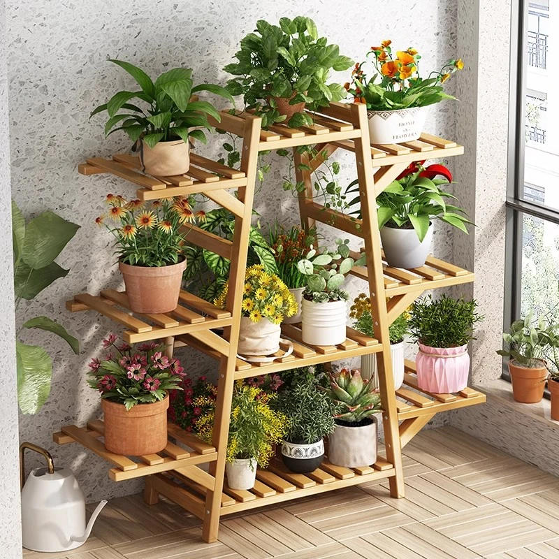 梯形简易北欧多层花盆收纳架落地简约阳台多层多肉绿植家用花盆架