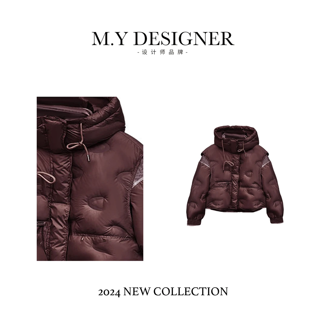 M.Y媛总 冬季新款真两件短款连帽鹅绒服315