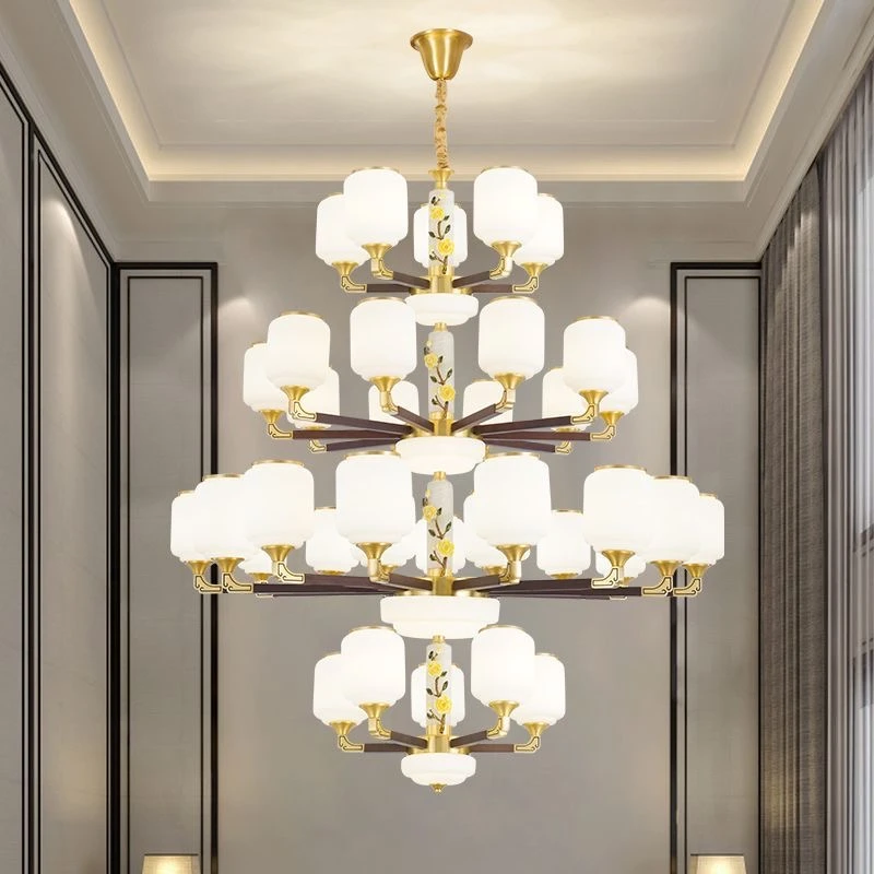 全铜新中式吊灯客厅灯中国风2023年新款大气家用别墅卧室餐厅灯具