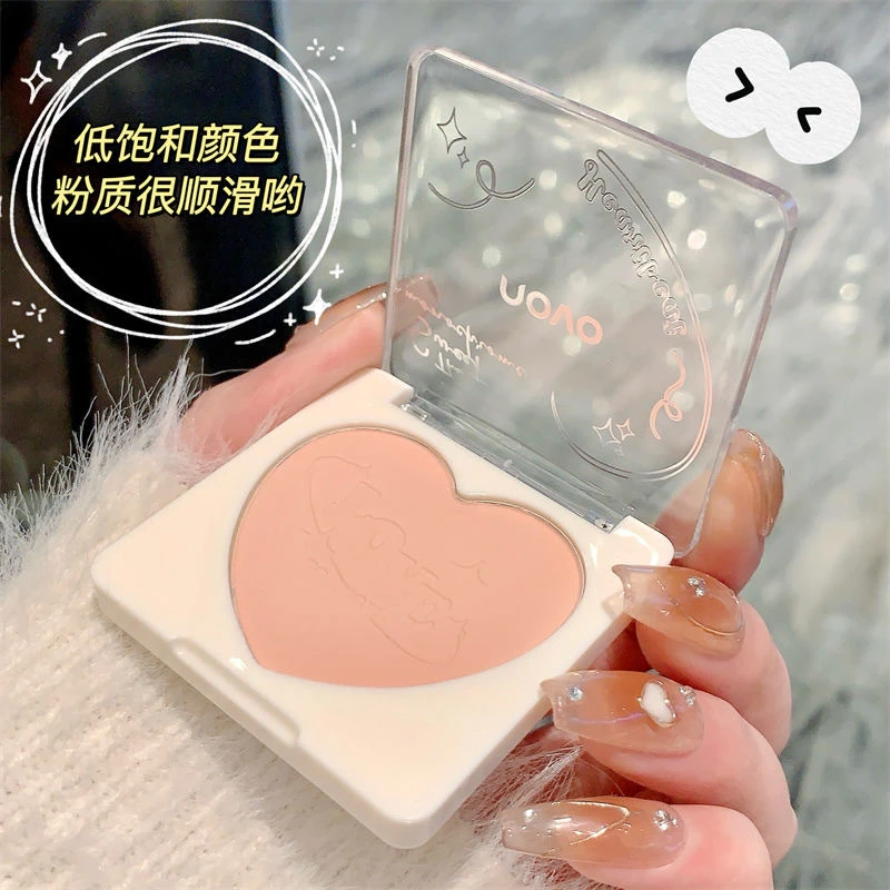 NOVO柔雾轻颜单色腮红膨胀色低饱和哑光细闪元气少女自然提亮修容