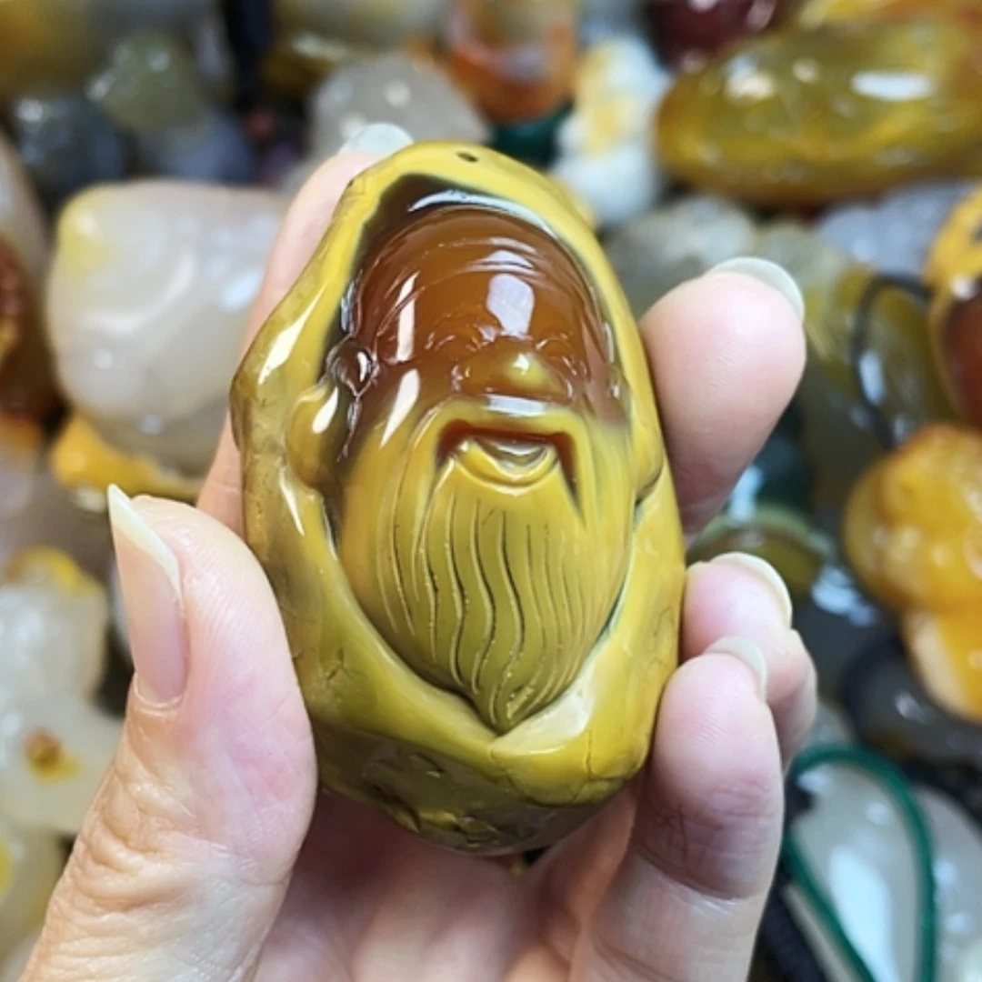 【闪购商品】玛瑙/玉髓把件未镶嵌雾**花