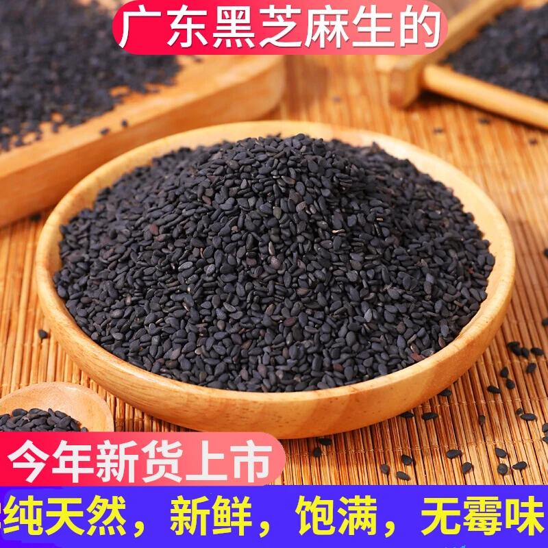 精选黑芝麻生的广东农家纯天然炒熟生黑芝麻免洗孕妇杂粮新货500g