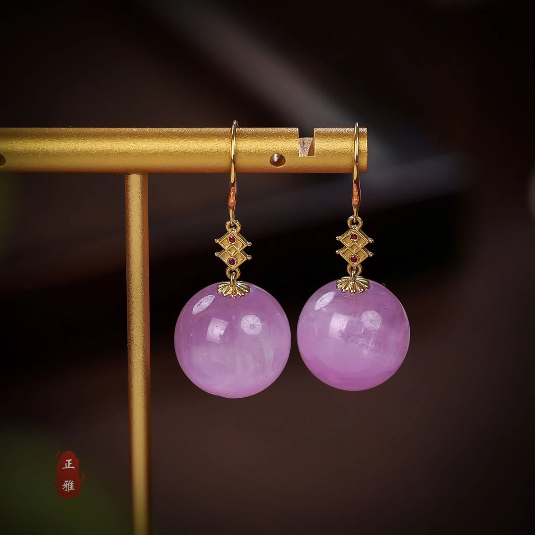 【李哥推荐】18k金紫锂辉耳坠@ZY30609020@