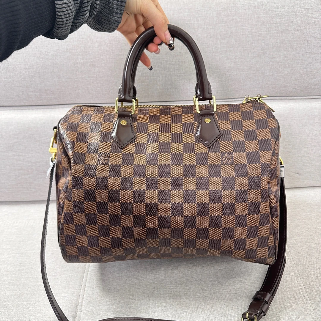 95新 LouisVuitton/路易威登 LV棕棋盘格30肩带款｜JM