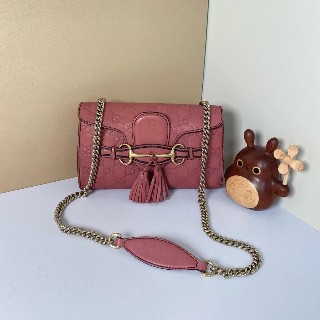 95新 GUCCI/古驰 95新古驰GUCCI粉色Emily包【七宝优选】