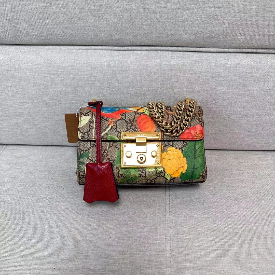95新 GUCCI/古驰 Gucci  古驰花卉 padlock【七宝二奢】