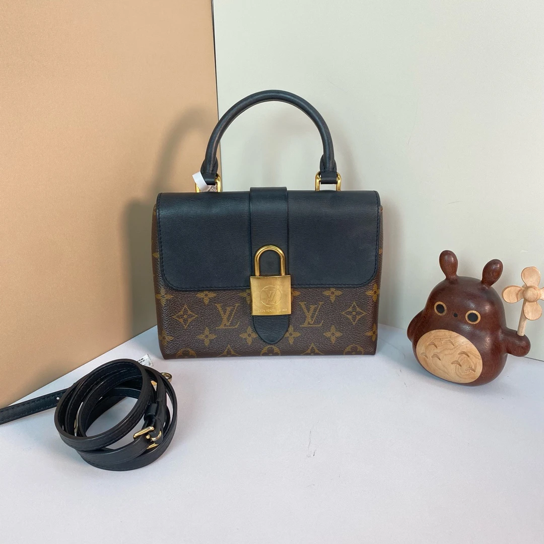 95新 LouisVuitton/路易威登 LV黑色锁头包|DU3119【七宝中古】