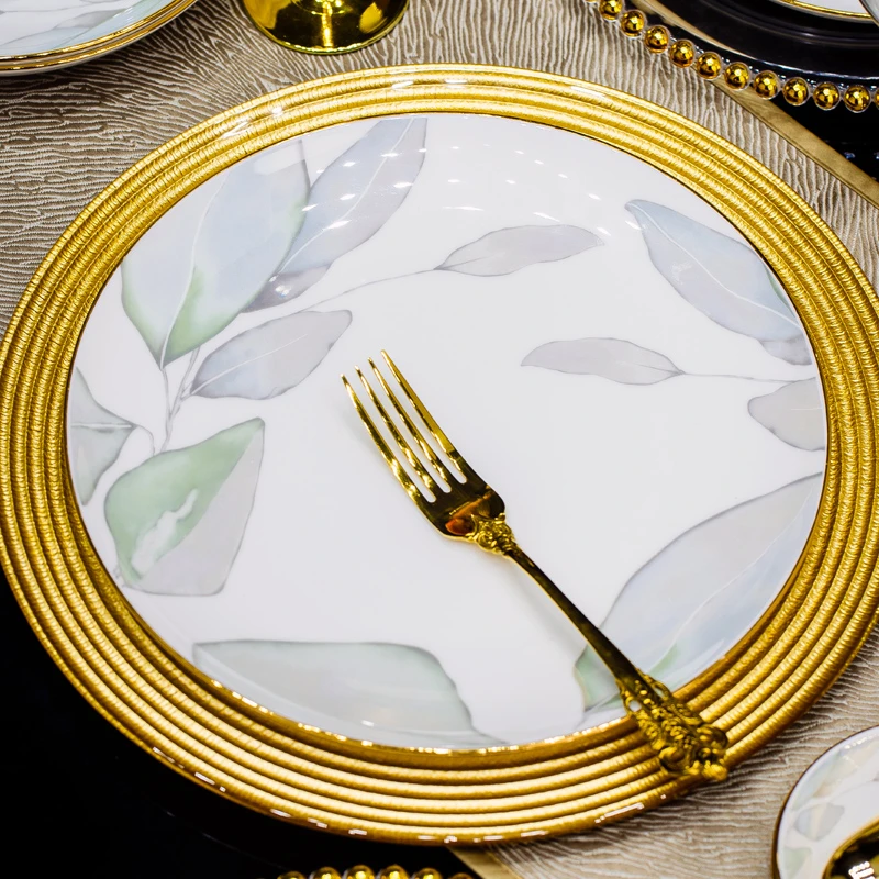 春之意10英寸月光平盘景德镇家用陶瓷盘子餐具欧式餐盘网红菜盘