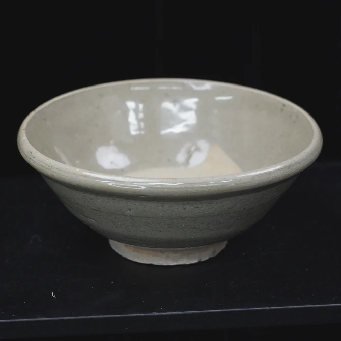 甲17605 明代早期龙泉窑系青釉碗 全品 古瓷器 古玩瓷器收藏