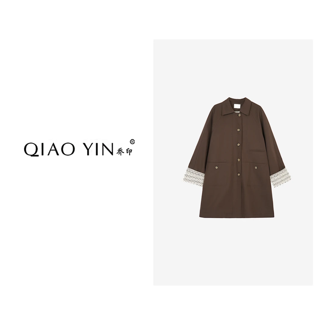2024秋冬新款时尚休闲轻奢气质设计师女装风衣QY25116