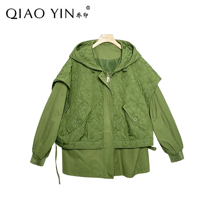 乔印【沙漠绿洲】新款韩版时尚洋气宽松显瘦带帽外套QY19075