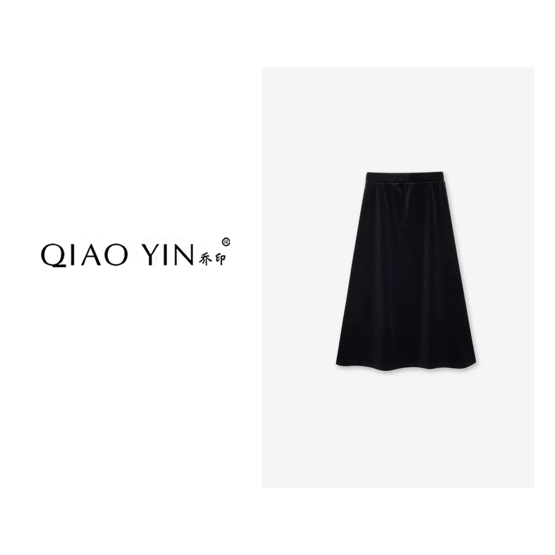 乔印2023新款韩版时尚洋气宽松显瘦气质秋冬百搭半身裙QY23425