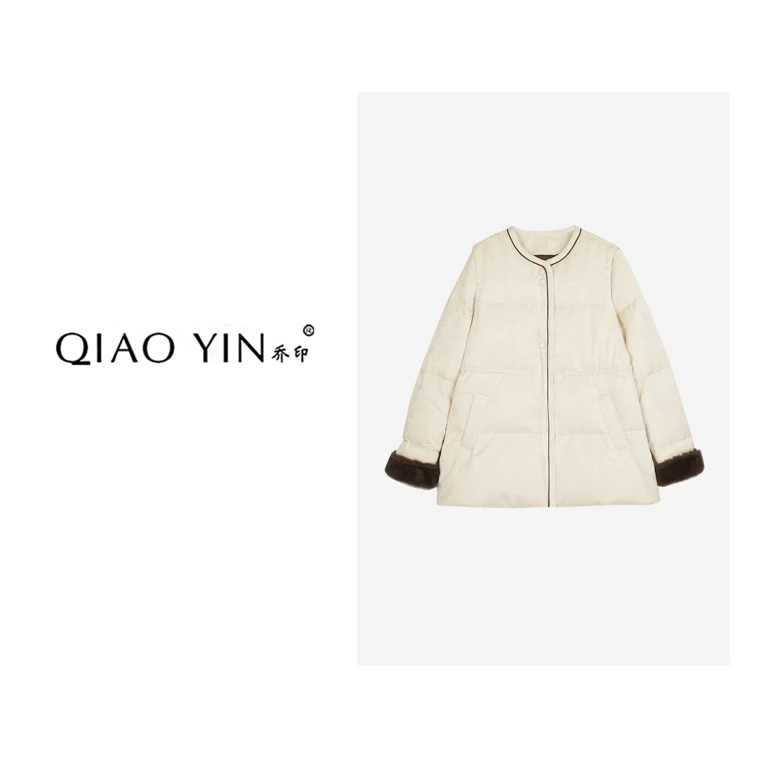 QIAO YIN"国风"时尚休闲女士保暖冬季女装羽绒服QY26145