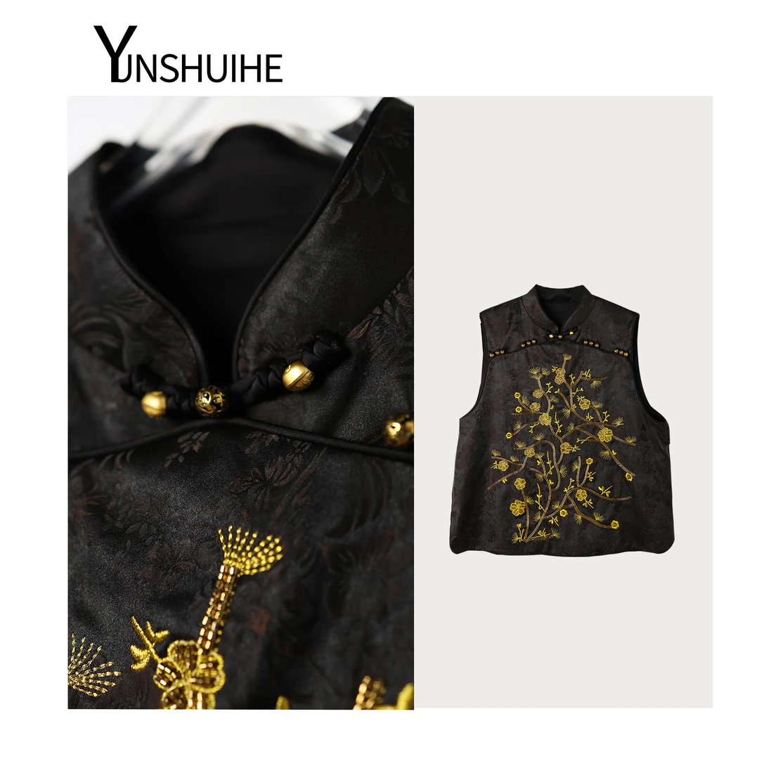 YUNSHUIHE/云水禾摇钱树-重磅设计师国风高级感马夹ZW231218