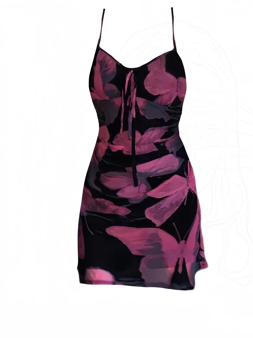 微胖mm纯欲辣妹风性感吊带短裙子夏季修身收腰显瘦气质露背连衣裙