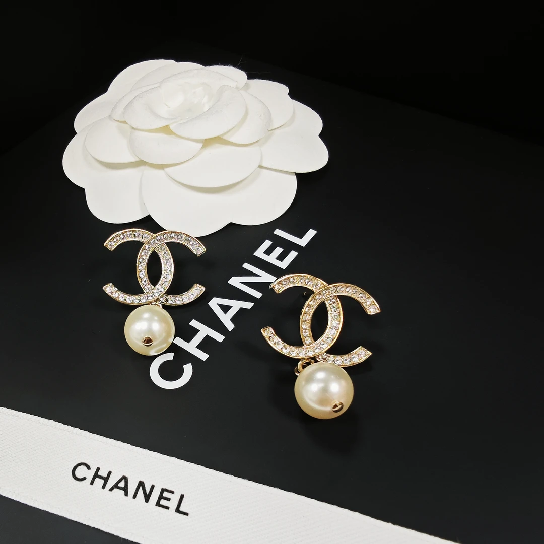 全新未使用 Chanel/香奈儿 耳环气质经典珠耳环百搭时尚金色珠珠