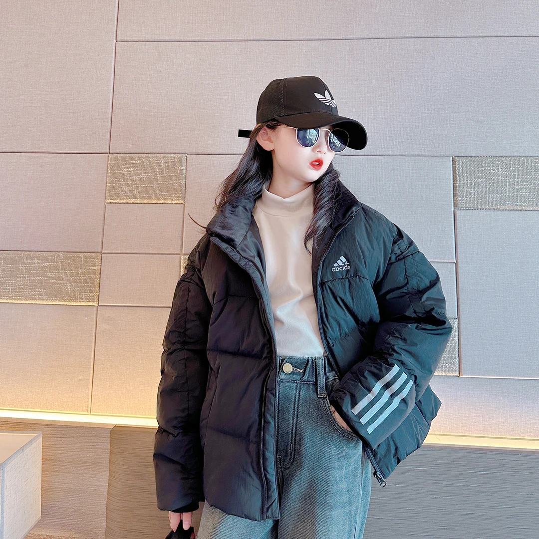 女童羽绒服外套2023冬季新款中大儿童加厚白鸭绒冬装洋气保暖上衣