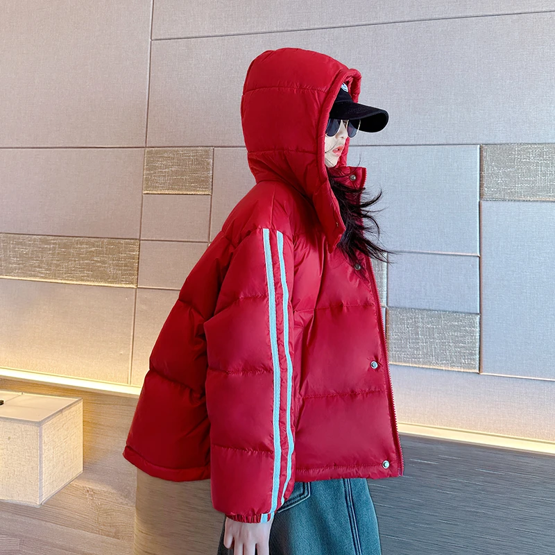 女童羽绒服冬装2023新款儿童短款白鸭绒外套女大童冬季保暖羽绒衣