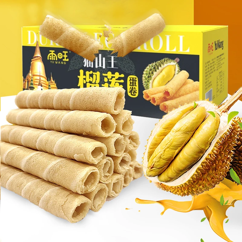 【买一箱送一箱】榴莲蛋卷 榴莲味蛋卷饼干拍一发二酥脆新鲜营养