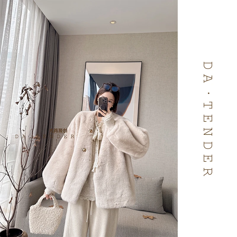 DA·Tender-“温香软玉毛绒外套”秋冬气质时尚百搭纯色温柔