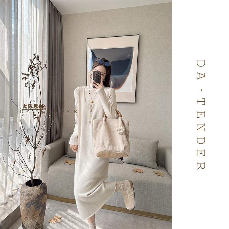 DA【清-冬款】暖米波尔卡背心裙-93340