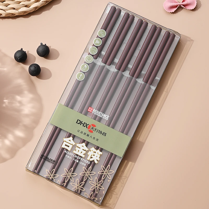 家用高档合金筷子防霉防滑一人一筷耐高温新款家庭餐具筷子高颜值