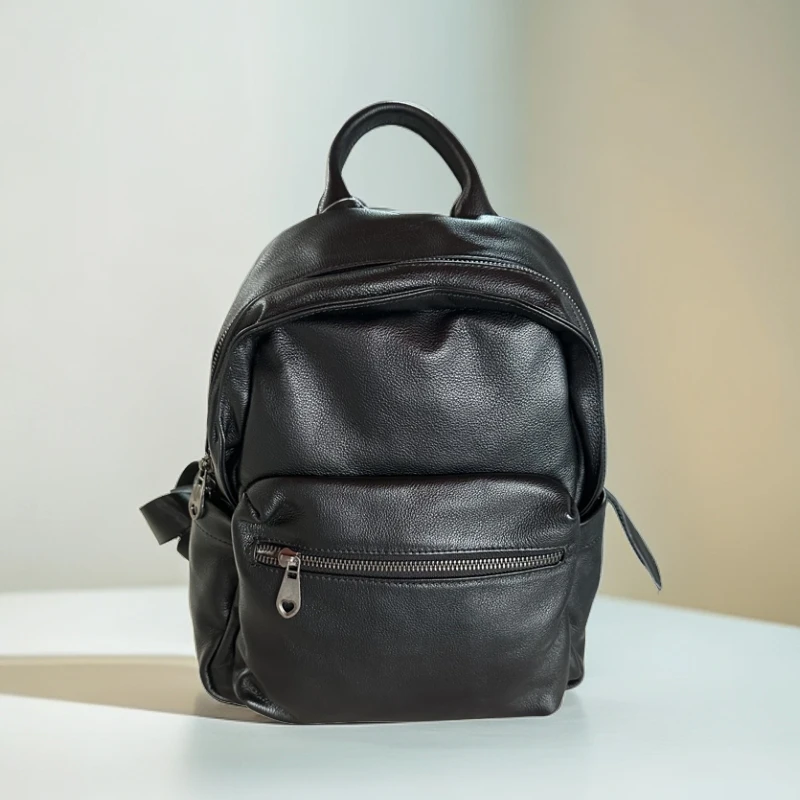 亦客亦品韩版女士高端双肩 皮质超好 头层小牛皮百搭高档多功能