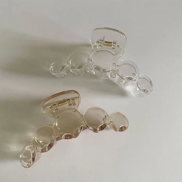 春夏复古系~简约百搭几何发抓ins透明抓夹甜美少女发卡后脑勺夹子